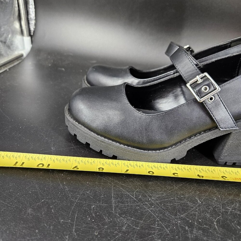 SODA Shoes Womens Size 8 Black Mary Jane Chunky Block Heel Lug Sole Platform - Picture 13 of 14